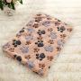 Pet Soft Dog Blankets Large - Puppy Blankets for Large Doggy Cats Super Absorbent Washable, Cute Pattern (XLarge, Paw-Brown)