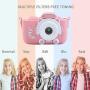 Kids Camera Cartoon Shockproof Silicone Case with 16GB SD Card 12MP Front and Rear Selfie Digital Cam HD 2.0" Screen Camcorder Rechargeable Video Recorder Gifts for 3-12 Boys and Girls (Pink)