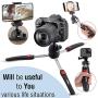 qubo Mini Tripod Camera Holder - Premium Tabletop Small Phone Tripod Mount for GoPro iPhone / Cell Phones Webcam Projector Compact DSLR - Hand Desktop Camera Tripod Stand Table