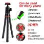 Phone Tripod LINKCOOL 360 Degree Rotation Flexible Octopus Travel Tripod for iPhone/Smartphone/Ipad/DSLR/Sports Action Camera with Bluetooth Wireless Remote Shutter - Black