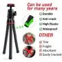 Phone Tripod LINKCOOL 360 Degree Rotation Flexible Octopus Travel Tripod for iPhone/Smartphone/Ipad/DSLR/Sports Action Camera with Bluetooth Wireless Remote Shutter - Black