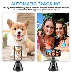 Upgraded 2020 Newest All-in-one Selfie Video Smart Shooting Camera Automatically Face Object Tracking 360°Horizontal Rotation Phone Holder Mount, Compatible with iPhone Android Cell Phone