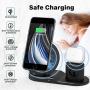 Wireless Charger, [2020 Latest] QI-EU 3 in 1 Wireless Charging Station with Apple Watch Stand for iWatch 5/4/3/2/1, Qi Fast Charger Stand for iPhone SE/11/11 Pro Max/XR/XS Max/XS/X/8/8P, Airpods Pro/2