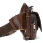 NKns Gifts for Men Leather Retro Mens Pockets Cross-Section Multi-Function Mobile Phone Bag Purse Oil Wax Leather Chest Bag