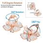 Phone Finger Ring Holder with Bling Crystals, Nsiucion Heart Lucky Clover Phone Ring Kickstand [Washable] [Removable], 360°Rotation Zinc Alloy Ring Grip Stand for Phones and Tablets (Rose Gold)