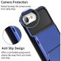 Vofolen for iPhone 6s Case iPhone 8 Wallet iPhone SE 2020 Case Credit Card Holder ID Slot Pocket Dual Layer Protective Bumper Rugged TPU Rubber Armor Hard Shell Cover for iPhone 6 6s 7 8 SE2 Navy Blue