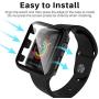 EGV [2 Pack] Tempered Glass Case for Apple Watch 42mm Series 3/2 / 1, iWatch 42mm Screen Protector Cover, All Around Hard PC Protective Case - Black
