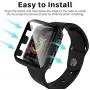 EGV [2 Pack] Tempered Glass Case for Apple Watch 42mm Series 3/2 / 1, iWatch 42mm Screen Protector Cover, All Around Hard PC Protective Case - Black