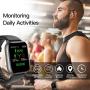 RUNDOING 1.54 inch Full Touch Screen Smart Watch for Android iOS Phones IP68 Waterproof,Fitness Tracker with Sleep/Heart Rate Monitor,Step/Calorie Counter,Smartwatch for Women Men Girls