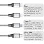 Multi Charging Cable, Multi USB Cable 3A 4FT USB Charging Cable Nylon Braided Universal 4in1 Multi Charger Cable Adapter Type-C/Micro USB Port,Compatible with Cell Phones and More(Silver,2Pack)
