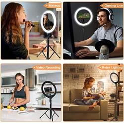 Endurax 10 Selfie Ring Light with Tripod Stand and Phone Holder for iPhone Android, Dimmable LED Circle Light O Ringlight for Makeup/TikTok/Video Recording/YouTube/Streaming with Bluetooth Shutter