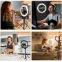 Endurax 10 Selfie Ring Light with Tripod Stand and Phone Holder for iPhone Android, Dimmable LED Circle Light O Ringlight for Makeup/TikTok/Video Recording/YouTube/Streaming with Bluetooth Shutter
