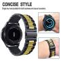 DEALELE Band Compatible with Galaxy Watch Active/Active 2 40mm 44mm, 20mm Solid Stainless Steel Metal Strap Replacement for Samsung Gear Sport/Galaxy Watch 42mm Women Men (Black/Gold)