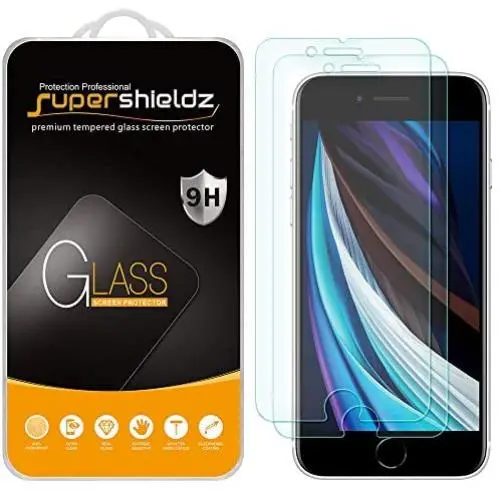 (2 Pack) Supershieldz for Apple iPhone 8 and iPhone 7 (4.7 inch) Tempered Glass Screen Protector, Anti Scratch, Bubble Free (2 Pack) Supershieldz for Apple iPhone 8 and iPhone 7 (4.7 inch) Tempered Glass Screen Protector, Anti Scratch, Bubble Free