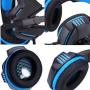 Gaming Headset for PS4 Xbox One, Gaming Headphones with Mic Stereo Surround Noise Reduction LED Lights Volume Control for Laptop, PC, Tablet, Smartphones - Blue