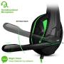 Gaming Headset,DLAND 3.5mm Wired Bass Stereo Noise Isolation Gaming Headphones with Mic for Laptop Computer, Cellphone, PS4 and so on- Volume Control (Black and Green)