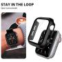 [2 Pack] L K Case for Apple Watch 44mm Series 4/5 Built-in Tempered Glass Screen Protector, All-Around Ultra-Thin Bumper Full Cover Hard PC Protective Case for iWatch 44MM - Black