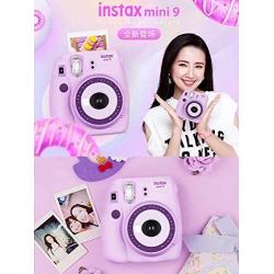 Fujifilm Instax Mini 9 Camera Purple +Fuji Instax Mini Camera Purple + Instax Mini 9 + Instax Camera Light Purple, Instant Camera Gift for Kids (Discontinued by Manufacturer)-Light Purple