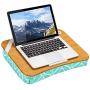LapGear Designer Lap Desk with Phone Holder and Device Ledge - Aqua Trellis - Fits up to 15.6 Inch Laptops - Style No. 45422