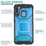 CasemartUSA Phone Case for [Samsung Galaxy A11], [Alloy Series][Blue] Aluminum Metal Plate Military Grade Shockproof Protective Cover for Samsung Galaxy A11 (Verizon, AT&T, Metro, T-Mobile)