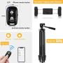 Phone Tripod, Aureday 50” Extendable Adjustable Travel Tripod Stand with Phone Holder Mount & Remote, Compatible with iPhone & Android Phone & Camera
