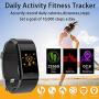 beitony Fitness Tracker,Color Screen Fitness Watch with Heart Rate and Blood Pressure, IP67 Waterproof Smart Watch with Step Counter, Calorie Counter,Pedometer for Women Men (Black&Brown)