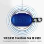 Protective Silicone Case Cover for Galaxy Buds/Galaxy Buds Plus with Carabiner Keychain, Samsung Galaxy Earbuds Accessory, Navy Blue (9 Color Options)