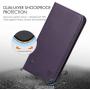 SHIELDON iPhone SE 2020 Case, iPhone 8 Wallet Case, Genuine Leather iPhone 7 Flip Magnetic Cover Card Slots Carry-All with Kickstand TPU Shockproof Case Compatible with iPhone SE2/8/7 - Dark Purple
