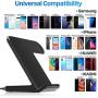 HUOTO Wireless Charger,2 in 1 Wireless Charging Dock with iWatch Stand for iWatch 5/4/3/2, 7.5w Qi Fast Charger for iPhone 11/11 Pro Max/XR/XS Max/XS/X/8/8P/Galaxy Note 10/S10/S9 (AC Adapter) (Black)