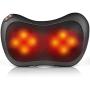 HAUEA Back Massager, Shiatsu Neck and Back Massager with Heat, Massager Pillow with 8 Nodes, Deep Tissue Kneading for Shoulders, Lower Back, Calf, for Men Women