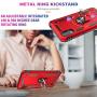 STARSHOP - Samsung Galaxy A20 Phone Case, [NOT FIT A20S/S20/A21] with [Tempered Glass Protector Included] Metal Ring Stand Shockproof Drop Protection Phone Cover-Red