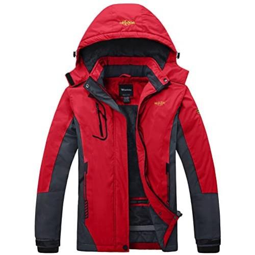 Wantdo Womens Mountain Waterproof Ski Jacket Windproof Rain Jacket Winter Warm Snow Coat