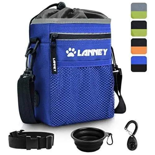 LANNEY Dog Treat Pouch Pet Training Bag for Small to Large Dogs, Treat Tote Carry Kibble Snacks Toys for Training Reward Walking, Metal Clip, Waist Belt, Shoulder Strap, Poop Bag Dispenser LANNEY Dog Treat Pouch Pet Training Bag for Small to Large Dogs, Treat Tote Carry Kibble Snacks Toys for Training Reward Walking, Metal Clip, Waist Belt, Shoulder Strap, Poop Bag Dispenser