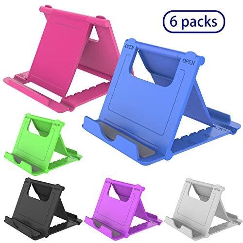 YENIE Desktop Cell Phone Stand Holder, Portable Universal Desk Stand for All Mobile Smart Phone Tablet Display (6 Mixed Colours)