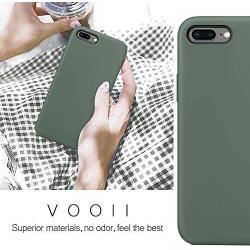 Vooii iPhone 8 Plus Case, iPhone 7 Plus Case, Soft Silicone Gel Rubber Bumper Case Microfiber Lining Hard Shell Shockproof Full-Body Protective Case Cover for iPhone 7 Plus /8 Plus - Pine Green