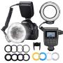 Neewer 48 Macro LED Ring Flash Bundle with LCD Display Power Control, Adapter Rings and Flash Diffusers for Canon 650D,600D,550D,70D,60D,5D Nikon D5000,D3000,D5100,D3100,D7000,D7100,D800,D800E,D60