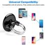 Phone Ring Holder Stand, 2 in 1 Universal Air Vent Car Phone Mount and Finger Grip Ring, 360°Rotation & 180°Flip with Strong Sticky Gel Pad compatible with iPhone X/8/7/6s/Plus, Galaxy S9/S8/S7/S6