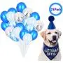 JPB Dog Birthday Party Supplies,Pet Birthday Hat,Boy Doggy Birthday Bandana and 20Pack Latex Balloons