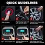 AUTOGEN Air Compressor Tire Inflator, Tire Inflator with Gauge 12V DC Digital Car Air Pump 120PSI with LED Light Extra Nozzle Adaptors for Car, Bicycle, Motorcycle and Other Inflatables
