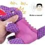 Idepet Dog Squeaky Toys, Plush Dog Toys Food Dispensing Dinosaur Funny Toys Non-Toxic Boredom Play Chew Pet Toy