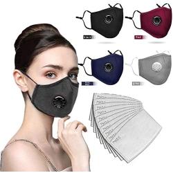 4PCS With 8Filters Reusable Dustproof Bandana Cotton,Scarf Face Cotton Neck Gaiter,Multi-Purpose