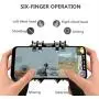 Pubg Mobile Controller with 4 Triggers, Wireless 6 Finger Operation Mobile Gaming Joystick, L1R1 L2 R2 Grip Gamepad Joystick Remote Shoot Aim Key for 4-6.5" Android & iOS Phone