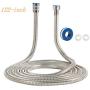 122-Inch Copper Head Shower Hose Stainless Steel Extra Long Shower Head Hose Bathroom Handheld Showerhead Sprayer, Polished Chrome (Stainless Steel, 3.1-Meter)