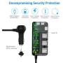 Quick Charge 3.0 Cigarette Lighter Splitter, Qidoe 12V/24V 3-Socket 120W DC Power Car Splitter with LED Voltmeter Power Switch, 8.5A 4 USB Fast Outlets for GPS, Dash Cam, Sat Nav, Phone, iPad, Tablet
