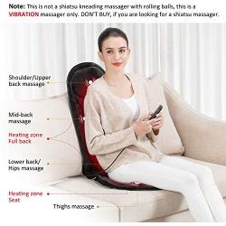 Snailax Memory Foam Massage Seat Cushion - Back Massager with Heat,6 Vibration Massage Nodes & 3 Heating Pad, Massage Chair Pad for Home Office Chair or Car Seat