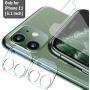 [4 Pack] QHOHQ 2 Pack Tempered Glass Screen Protector +2 Pack Tempered Glass Camera Lens Protector for Apple iPhone 11 (6.1"),[9H Hardness] HD Transparent Scratch-Resistant [Bubble Free]