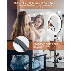 10" Selfie Ring Light with Tripod Stand & 2 Phone Holder, ELEGIANT Led Ring Light with Remote Ringlight for Live Stream Makeup YouTube Tiktok Photography Compatible with iPhone iPad Android (Upgraded)