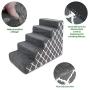 USA Made Pet Steps/Stairs with CertiPUR-US Certified Foam for Dogs & Cats by Best Pet Supplies - Gray Lattice Print, 5-Step (H: 22.5") (ST255C-L)