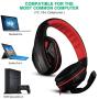 Gaming Headset,DLAND 3.5mm Wired Bass Stereo Noise Isolation Gaming Headphones with Mic for Laptop Computer, Cellphone, PS4 and so on- Volume Control (Black and Red)