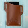 EASYANT PU Leather Cell Phone Holster Universal Case Sheath with Belt Hole Brown
